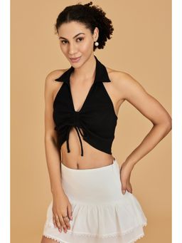 Urban Sundari - Casual Solid Women Black Top