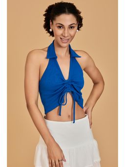 Urban Sundari - Casual Solid Women Blue Top