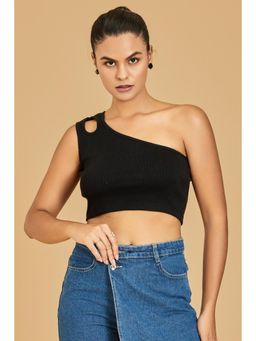 Urban Sundari - Casual Solid Women Black Top