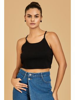 Urban Sundari - Casual Solid Women Black Top