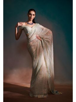 Anjali Kanwar - Red Stripes Luna Saree with Stitched Blouse