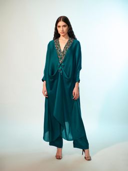 Anjali Kanwar - Green Embellished/Sequined Darina Kurta with Pant (Set of 2)