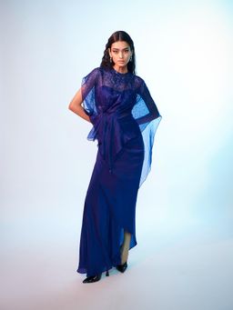 Anjali Kanwar - Blue Embellished/Sequined Estelle Top with Bustier and Skirt (Set of 3)