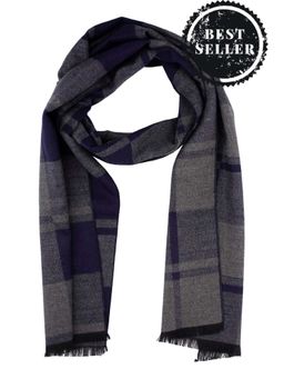 The Tie Hub - Navy Blue and Grey Checks Scarf