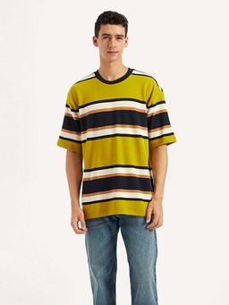 Levi's - Men Yellow Pure Cotton Round Neck Boxy Fit T-Shirt