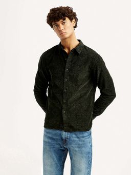 Levi's - Men Olive Cotton Collar Neck Slim Fit Shirt