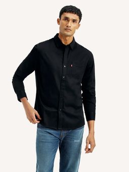 Levi's - Men Black Cotton Collar Neck Slim Fit Shirt