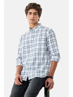 Snitch - Men White Cotton Blend Collar Neck Regular Fit Shirt