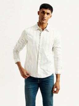 Levi's - Men White Cotton Collar Neck Slim Fit Shirt
