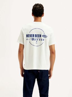 Levi's - Men White Pure Cotton Round Neck Regular Fit T-Shirt