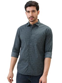 ColorPlus - Men Black Pure Cotton Collar Neck Slim Fit Shirt