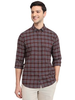 ColorPlus - Men Brown Pure Cotton Collar Neck Regular Fit Shirt