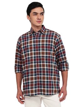 ColorPlus - Men Maroon Pure Cotton Collar Neck Relaxed Fit Shirt