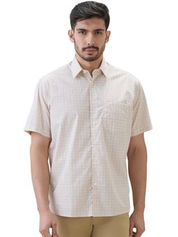 ColorPlus - Men Yellow Pure Cotton Collar Neck Relaxed Fit Shirt