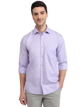 ColorPlus - Men Purple Pure Cotton Collar Neck Regular Fit Shirt