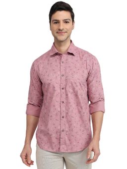 ColorPlus - Men Red Pure Cotton Collar Neck Regular Fit Shirt