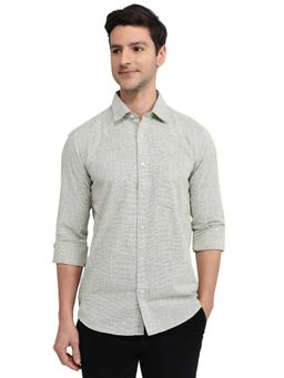 ColorPlus - Men Green Pure Cotton Collar Neck Regular Fit Shirt