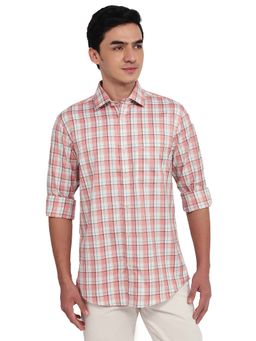 ColorPlus - Men Red Pure Cotton Collar Neck Regular Fit Shirt