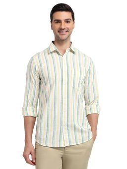 ColorPlus - Men White Pure Cotton Collar Neck Regular Fit Shirt
