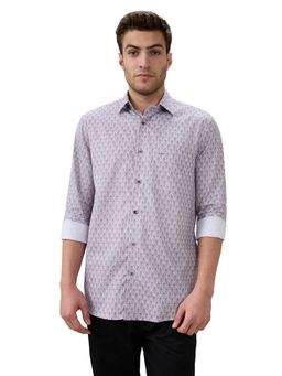 ColorPlus - Men Purple Pure Cotton Collar Neck Regular Fit Shirt