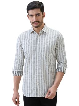 ColorPlus - Men White Pure Cotton Collar Neck Regular Fit Shirt