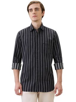 ColorPlus - Men Black Pure Cotton Collar Neck Regular Fit Shirt