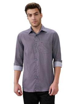 ColorPlus - Men Purple Pure Cotton Collar Neck Regular Fit Shirt