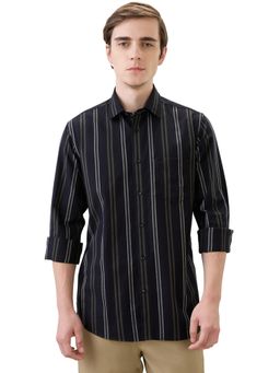 ColorPlus - Men Black Pure Cotton Collar Neck Regular Fit Shirt