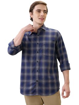 ColorPlus - Men Blue Pure Cotton Collar Neck Regular Fit Shirt