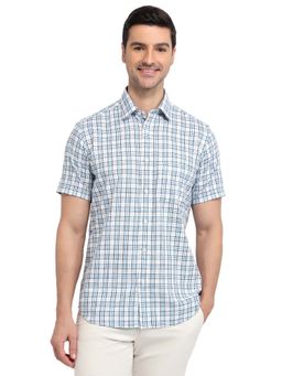 ColorPlus - Men White Pure Cotton Collar Neck Regular Fit Shirt