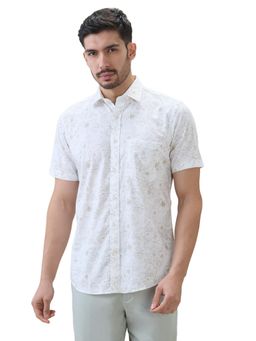 ColorPlus - Men Green Pure Cotton Collar Neck Regular Fit Shirt