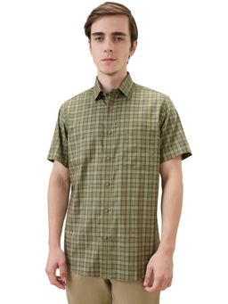 ColorPlus - Men Green Pure Cotton Collar Neck Regular Fit Shirt