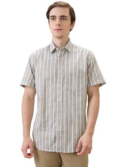 ColorPlus - Men Green Pure Cotton Collar Neck Regular Fit Shirt