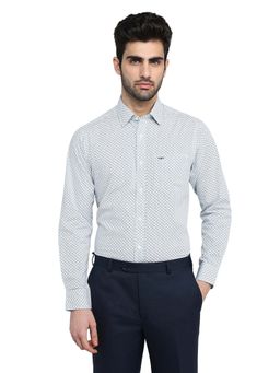ColorPlus - Men Blue Cotton Blend Collar Neck Slim Fit Shirt
