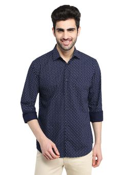 Park Avenue - Men Blue Pure Cotton Collar Neck Slim Fit Shirt