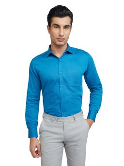 Park Avenue - Men Blue Pure Cotton Collar Neck Slim Fit Shirt