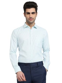 Park Avenue - Men Blue Cotton Blend Collar Neck Slim Fit Shirt