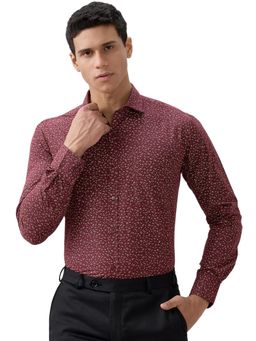 Park Avenue - Men Maroon Pure Cotton Collar Neck Slim Fit Shirt