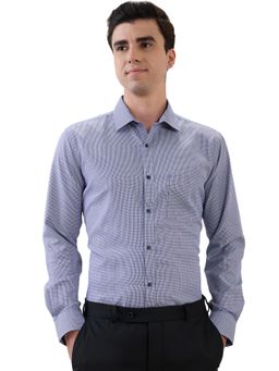 Park Avenue - Men Blue Cotton Blend Collar Neck Slim Fit Shirt