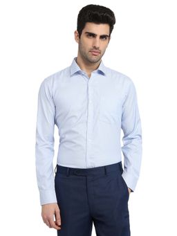 Park Avenue - Men Blue Polycotton Collar Neck Slim Fit Shirt