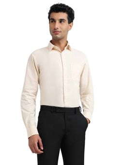 Raymond - Men Yellow Pure Cotton Collar Neck Slim Fit Shirt