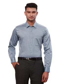 Raymond - Men Grey Pure Cotton Collar Neck Regular Fit Shirt