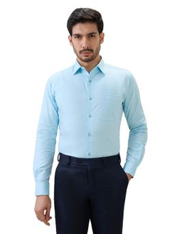 Raymond - Men Blue Pure Cotton Collar Neck Slim Fit Shirt