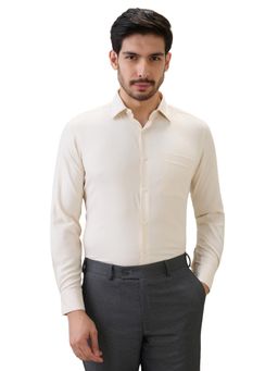 Raymond - Men Yellow Polyester Blend Collar Neck Regular Fit Shirt