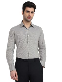 Raymond - Men Black Pure Cotton Collar Neck Regular Fit Shirt