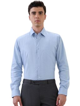 Raymond - Men Blue Pure Cotton Collar Neck Slim Fit Shirt