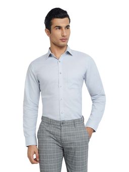 Raymond - Men Grey Pure Cotton Collar Neck Slim Fit Shirt