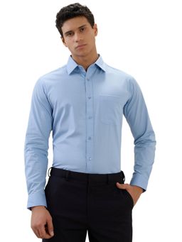 Raymond - Men Blue Pure Cotton Collar Neck Slim Fit Shirt