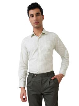 Raymond - Men Green Pure Cotton Collar Neck Regular Fit Shirt