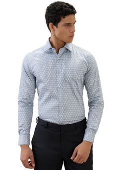 Raymond - Men Blue Pure Cotton Collar Neck Slim Fit Shirt